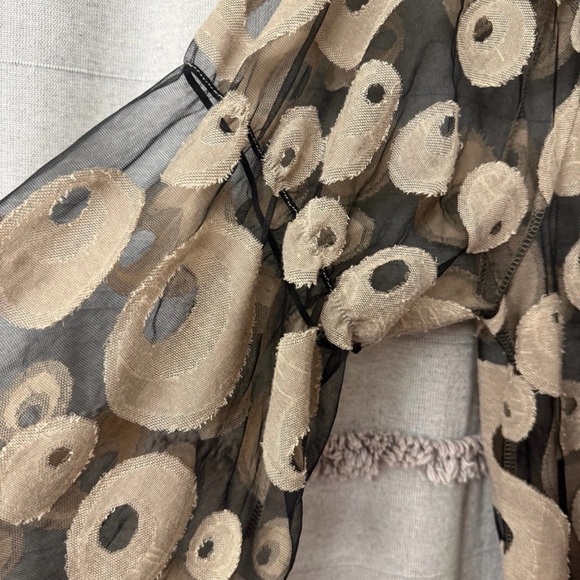 Mechant Boho Chic Flowy Graphic Print See Through Fairy Top-SIZE XL - Picture 4 of 7